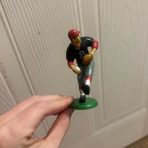 Baseball Player Figurine with Red and Black Uniform
